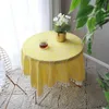 Table Cloth Nordic Tablecloth Yellow White Lace For Wedding Party El Luxury Hollow Cover Rectangular Tablecloths Solid