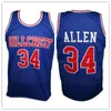 Hillcrest # 34 Ray Allen bule maglia da basket bianca cucita maglie personalizzate con qualsiasi nome numerico