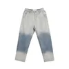 Модные мужские джинсы Brand Ins Hip Hop Gradient Ripped For Men Solid Cotton Full Length Mid Black Color Sale Washed Men's