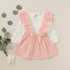 1-6Y Niño Bebé Niño Niñas Ropa Conjunto Otoño Manga larga Camiseta suave Top + Faldas Trajes Trajes para niños 210515