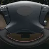 Cubierta de volante de coche de costura a mano Diy de cuero sintético Pu negro para Toyota Avensis 20032007 J220808