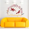 Romantique créatif bricolage fleur vigne pigeon stickers muraux pour salle de mariage chambre sticker mural affiche pvc amovible décoration de la maison 210420