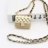 Designer Mini Metal Bags Pearl Chain Crossbody Waist Fashion Small Square Shoulder Purse Necklace Bag290j