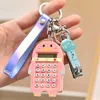 Creative Cartoon Keychain Calculate Key Rings Pendant Ornament Souvenirs Students Bag Decorative with Nail Scissor G1019