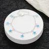 Летние Boho Star Anklet для женских золотых многослойных кристаллических браслетов браслета ноги браслетов ноги пляжные аксессуары