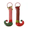 Christmas Decorations Elf Feet Tree Hanging Iron Ring Bells Holiday Home Elf Boots Door Knocker Ornaments w-01006