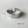 Bangle Handmade Creative Sutra Bracelet Men Silver Color Wide Cuff Vintage Six-Character Mantra Personality Jewelry Melv22