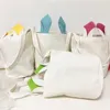 Easter Bunny Baskets DIY Sublimation Rabbit Ears Totebag Put Eggs Storage Bag Party Favors For Easter High Quality RRD11428