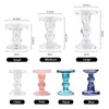 Crystal Glass Vaslente Classic Spindle Coluna Pillar Candle Stand diminua o castiçal para a decoração de festas de casamento de 3