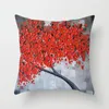 赤い葉の愛好家のバレンタインシリーズ枕ケース落下枕カバー木のパターンレトロクッション枕カバー