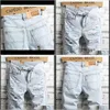 Mens Clothing Apparel Drop Delivery 2021 Summer Holes Denim Light Blue Short Good Quality Men Knee Length Jeans Shorts Large Size Straight1 N