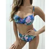 Wysoka talia bikini Stroje kąpielowe Kobiety Drukuj Seksowny Swimsuit Push Up Bikinis Plus Size Kostiumy kąpielowe Kwiatowa Plaża Nosić XXXL 210702