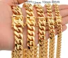 Chaînes fines 8 mm / 10 mm / 12 mm / 14 mm / 16 mm bijoux en acier inoxydable 18k Jaune Gold High Polished Collier Collier Cubain Collier Punk Curb Chain Butterfly