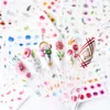 24pcs Kit d'autocollant de ongles Fleurs de dessin de carton de papillon