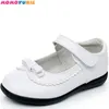 printemps style enfants en cuir mode rétro noir et blanc filles enfants chaussures de mariage chaussures de fête pour fille 210713
