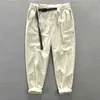 Lente herfst safari stijl japan harajuku cargo broek mannelijke casual losse effen kleur eenvoudige broek katoenen zachte straatwear met riem H1223