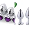 NXY Sex Anal toys 3PCS/Package Metal Butt Plug Heart Beads Stimulator Stainless Steel Crystal Jewelry Smooth Touch adult male sex 1202