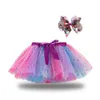 2021 DHL bebê meninas tutu vestido candy arco-íris cor bebês saias com faixa conjuntos de festas crianças vestidos de dança tutus 21 cores