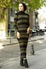 Etniska Kläder Striped Knitwear Set 2Pieces Turkiet Muslim Fashion Hijab Islam Dubai Istanbulstyles Istanbul 2021