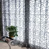 Gardin draperier flock tryck tulle rena gardiner för vardagsrum sovrum voile organza tyg fönsterbehandling