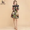 Summer Fashion Skirt Suit Women Elegant Black Jackets and Lemon Flower Print Vintage Mini Skirts 2 Piece Set 210522