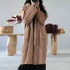 Johnature Kobiety Linen Vintage Trench Płaszcze Luźne O-Neck Wiatrówka Jesień 3Colour Plus Size Kobiety Ubrania Trench Coat 210521