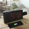 Andere klokken Accessoires LED alarm tabel klok radio projectie digitaal met FM USB opladen voor thuis slaapkamer tijd snooze functie 1pcs