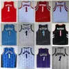 Vintage Tracy 1 McGrady Basketball Jersey Rev 30 N Черно -синий белый красный фиолетовый сшит