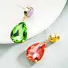 Elegant Multi Color Crystal Dangle Earring Temperament Geometric Water Drop Diamond Earrings Girl Party Brincos