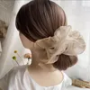 Japanese Oversized Premium Shiny Organza Hair Scrunchies Statement Solid Transparent Hair Band Women Fashion Hair Rope Headdress