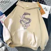 Anime Dragon Hoodie Fashion Print Pullover Toppar Långärmad Streetwear Y0809