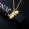 Edelstahl Gold Dinosaurier Cartoon Niedlichen Tier Anhänger Halskette Kind Kinder Schmuck Halsketten Geschenk Für ihn Ketten