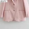 Mujeres dulce color caramelo ajuste blazer abrigo oficina dama manga larga solo pecho femenino ropa exterior chic tops ct686 210420