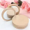 Wood Small Round Mirror Portable Pocket Mirror Wooden Mini Makeup Mirror Wedding Party Favor Gift Custom DAF22