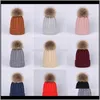 Caps Tillbehör Baby Maternity Drop Leverans 2021 Baby Solid Stickad 10 Tjejpojkar Virkade Stickning Ull Bobble Vinter Toddler Kids Fashion