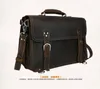 Vintage Crazy Horse Genuine Leather Briefcase Men Business bag Leather 15.4"inch Laptop Bag male Business Briefcase shoulder bag