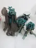 Máscaras de festa menina design lolita laço hairpins flor verde escuro pérola cruz gótico mulheres traje colar headband cosplay headpiec233d