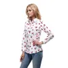 Femmes Chemises À Manches Longues Coton Blouse Mode Imprimer Cerise Lèvres Fleur Top Chemises Pour Femmes Automne Sous Chemise Dames Bureau 210412