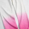 メンズジーンズ男カジュアルストレート大きいサイズパンツストリートピンクホワイトカラーマッチング秋トレンドヒップホップデイリーメンズファッション