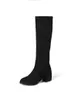MORAZORA 2021 New arrival knee high boots thick high heels round toe ladies shoes winter black rice white color women boots Y0914
