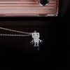 Naszyjniki wisiorek Cute Robot Damska Kołnierz Naszyjnik Proste Srebrny Kolor Rhinestone Clator Biżuteria Moda Akcesoria Prezenty