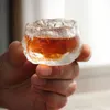 Tasse à thé irrégulière en verre épaissie faite à la main petite tasse à thé bol maître congelé