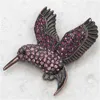 12 pièces/lot broche de mode entière strass colibri broches accessoires de vêtements en 11 couleurs C101330