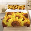Наборы постельных принадлежностей 2/3PCS Sunflower Pattern Печать набор для спальни одеяло одеяло одеяло с наволочками для домашнего текстиля декор