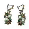 DreamCarnival 1989 Arrrived Antique Earrings for Women Vintage Flower Style Two Tones Green Zircon Jewelry Drop Ships WE3874 210706