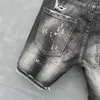 Hommes Cool Cool Designer Luxe Crayon Jeans Skinny déchiré Détruit Stretch Slim Fit Fit Hop Hop Hop Hop Hop Hop Pantalon avec des trous pour hommes