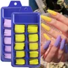 100 pièces de boîte blister couleur bonbon faux ongles conseils couverture complète mat acrylique ballerine faux ongles pointe bricolage beauté manucure extension 7189073