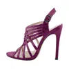 Summer Fashion Women's Sandals 12 cm Fine High Heel Grid Comfort Open Toe Shoes