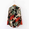 Vrouwen blouses Flower Printing Hawaii Shirts Summer Beach Casual losse Loose Shirt Blusas Mujer 210702 met lange mouwen