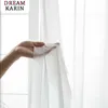 Chiffon White Sheer Curtain for Living Room Tulle Curtain Bedroom Kitchen Window Treatment Finished Voile Drape Decoration 210712